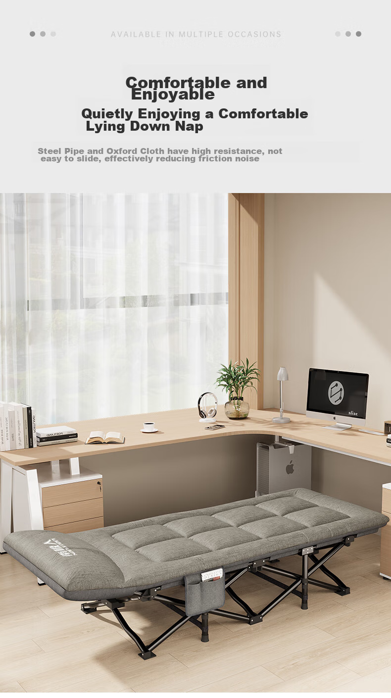 Nanjiren Folding Bed, Single Office Nap Bed, Military Cot with Integrated Mattress, Ten-Foot Bed 4
