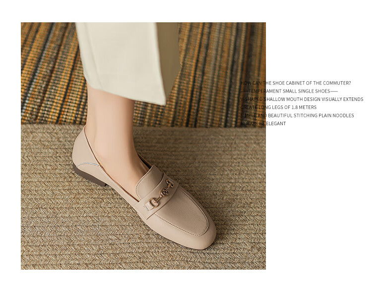 ZHR Zese Loafers Women Casual Breathable Soft Sole Slip-On Fashion Square Toe Shoes AH311 Beige 39 15