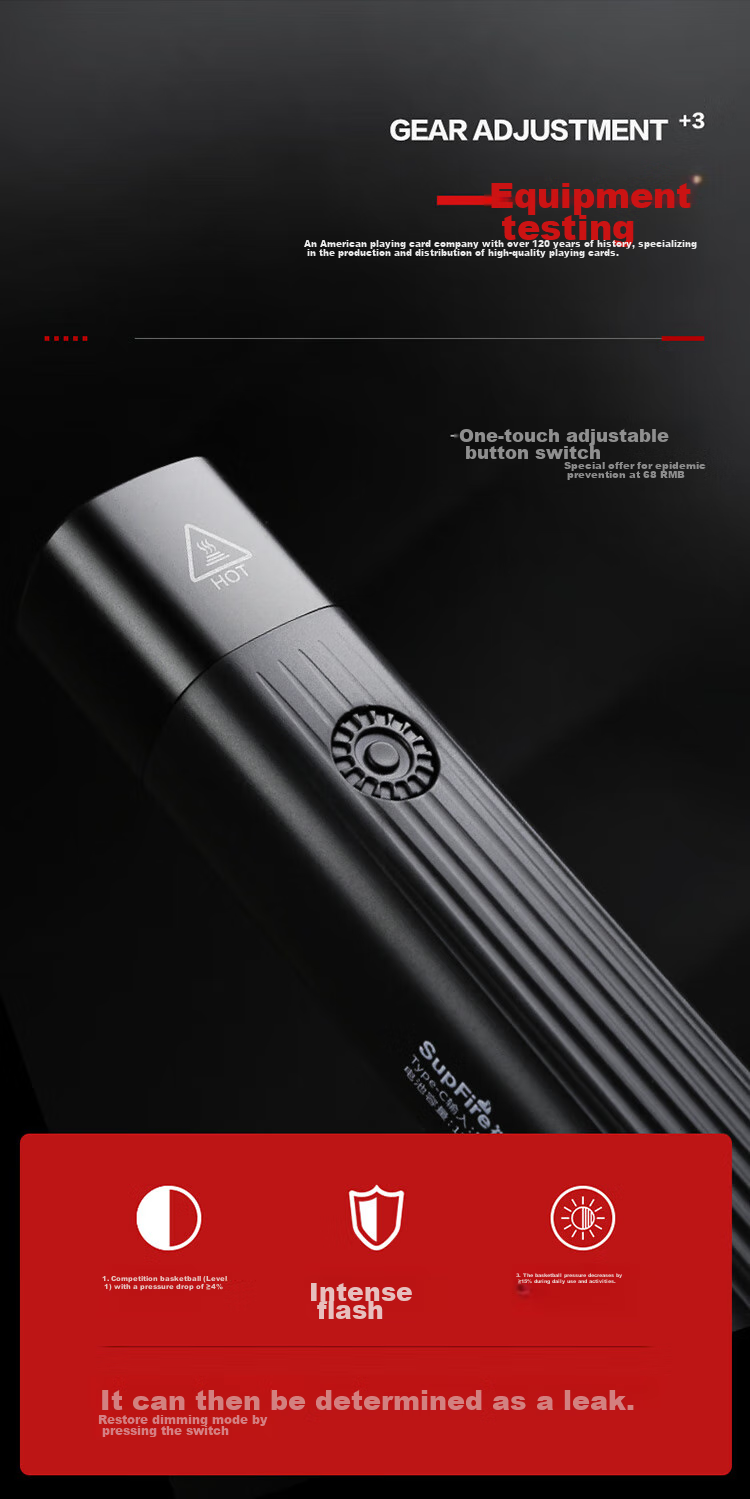 SupFire M30-S High-Intensity Flashlight, Bright Long-Range LED Light, Type-C Charging, Mini Portable Household Emergency Light 5