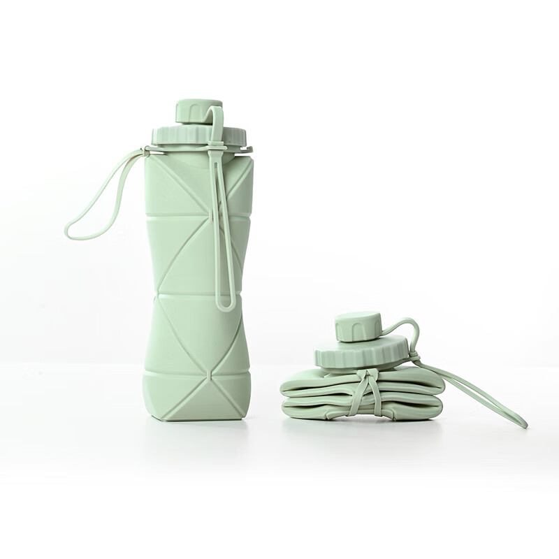 TFO Competition-Grade Outdoor Water Bottle, Hiking And Mountaineering Folding Canteen 9502407 Green 600ml