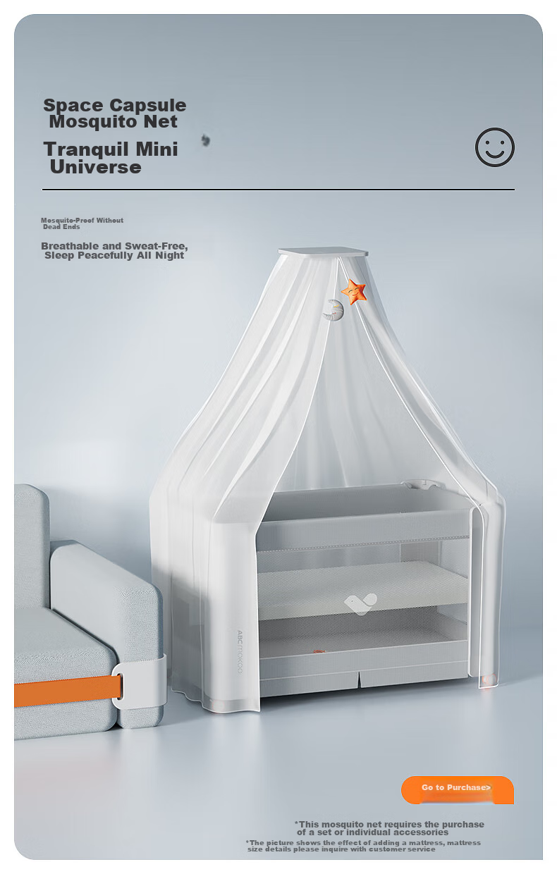 ABCMOKOO Hetu Crib, Newborn Sleep Pod, Foldable And Connectable, Large Bed, Portable, Movable Baby Bed - Deluxe Versio 11