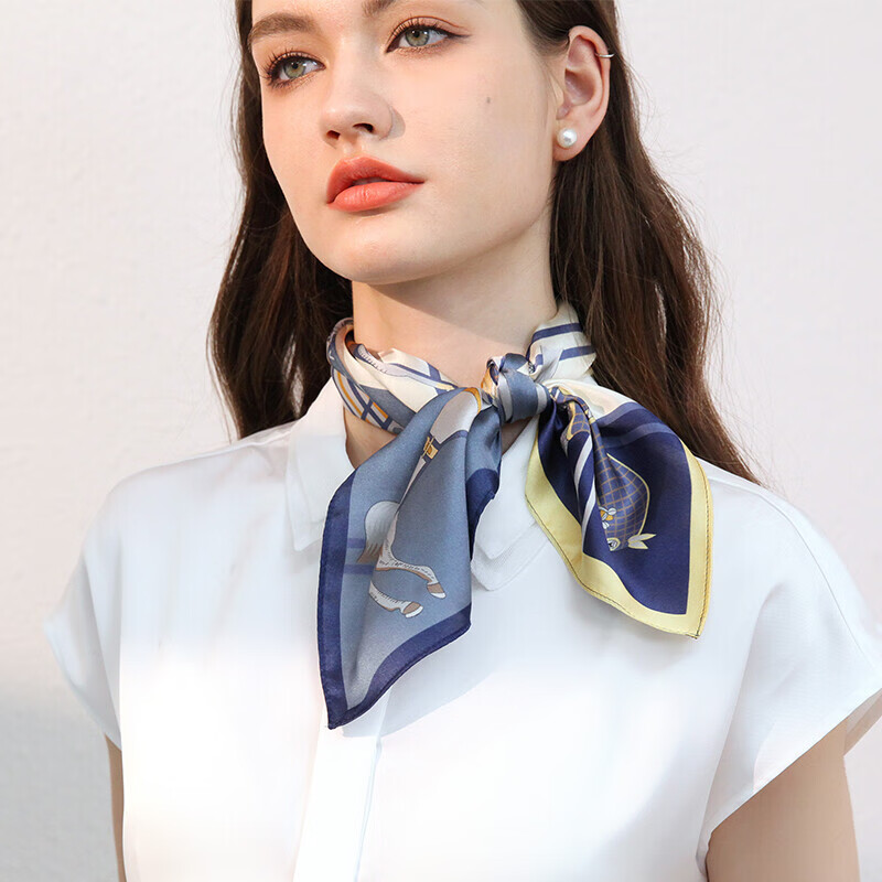 Hangsilu Silk Scarf for Women, Zodiac Year Scarf, Mulberry Silk Necktie, Birthday Gift, Mid-Autumn Festival Gift for Mom And Teachers