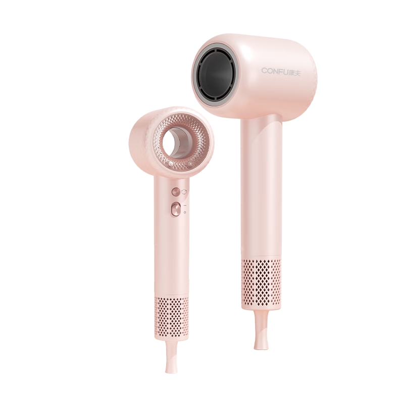 CONFU High-Speed Hair Protection Blower, Hollow Bladeless Household Model, High-Power Strong Wind Quick-Drying Plasma Non-Damaging Hair Electric Hair Dryer, Birthday Gift F9 Cherry Pink Set Versio