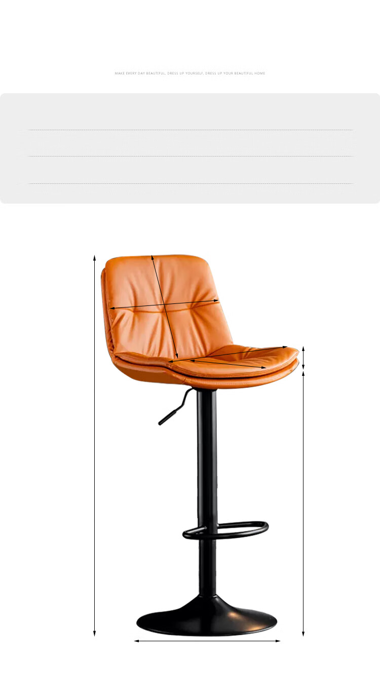 Huakaizhixing Bar Stool, Adjustable Height Chair, High Chair, Bar Stool with Backrest, Bar Office Chair BY621 Gray 15