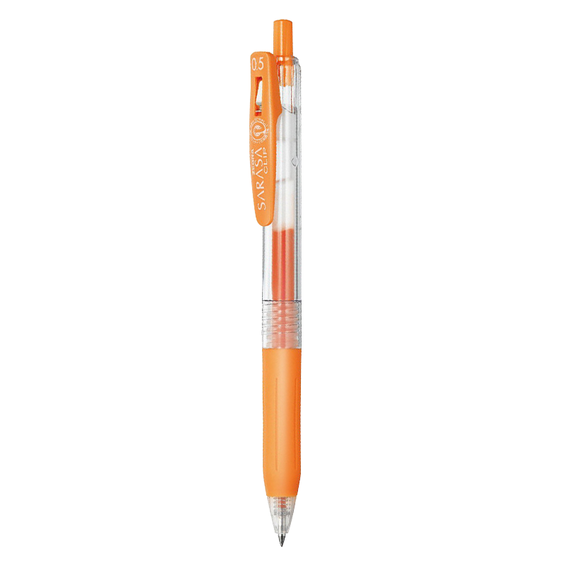ZEBRA JJ15 Retractable Gel Pen, Signature Pen, 0.5mm Bullet Tip Gel Pen, Student Colorful Journal Pen, Orange