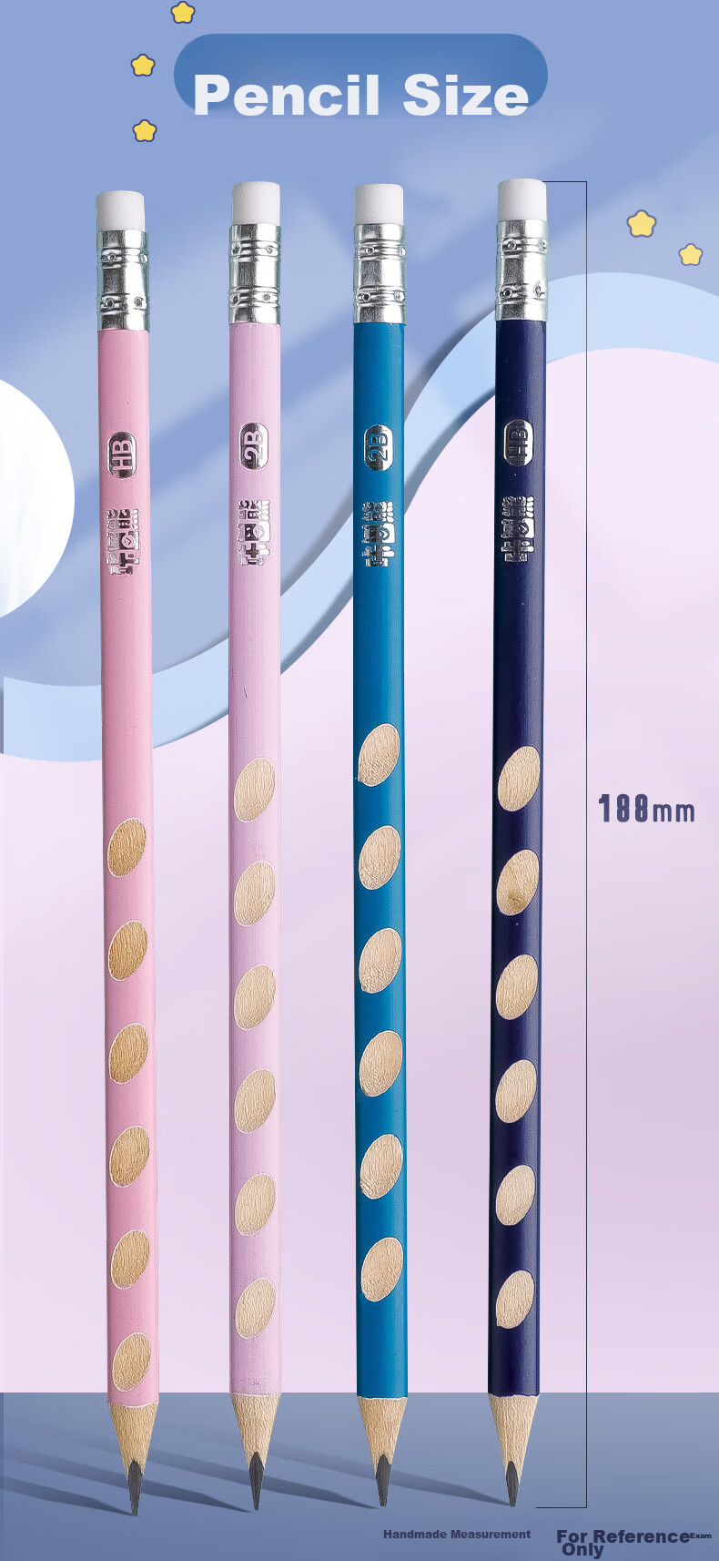 Licao Pencil for Primary School Students, Automatic Pencil with Eraser for Kindergarten Beginners, Elementary School Stationery, Everlasting Pencil, No Need to Sharpen, 3 Pieces 13