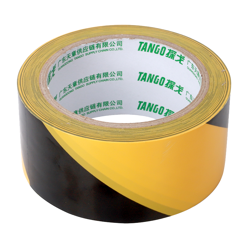 TANGO PVC Warning Tape, Black And Yellow Diagonal Pattern, 48mm*23m*6 Rolls, Anti-Typhoon Zebra Pattern, Factory Warehouse Floor Marking Line, Floor Safety Tape, Positioning Markers, Warning Stickers