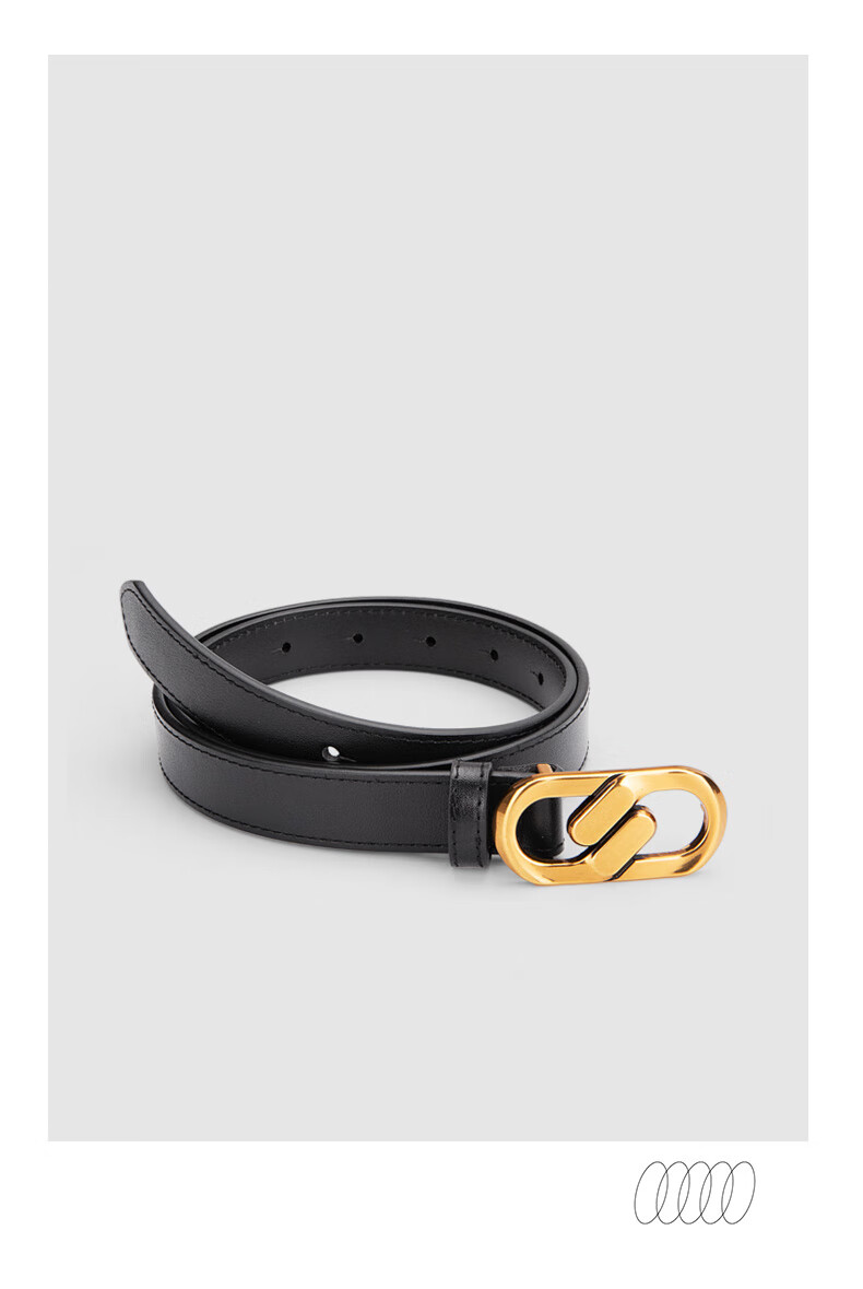 Cattlesboss Women's Belt, Fashionable Versatile Decorative Waistband, Simple Trouser Belt for Women, Commuter Style 5370, Black, 95cm 19
