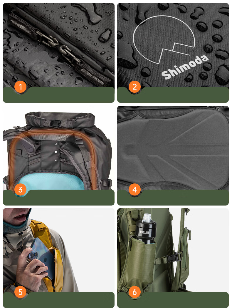 Shimoda Photography Bag, Professional Outdoor Camera Bag, Lightweight Travel DSLR Bag, Tenmoku Tadashita Yidong Action X50v2 Medium-Sized DSLR Inner Liner Set, Army Green, 520-140 9