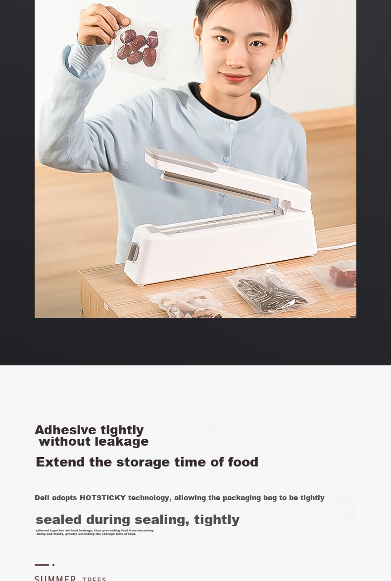 Deli Hand-Pressed Sealing Machine, Laminator, Laminating Machine, Home Plastic Bag Food Sealer, Plastic Sealer for Packaging Bags And Tea Bags, Sealing Packaging Machine 16499 4