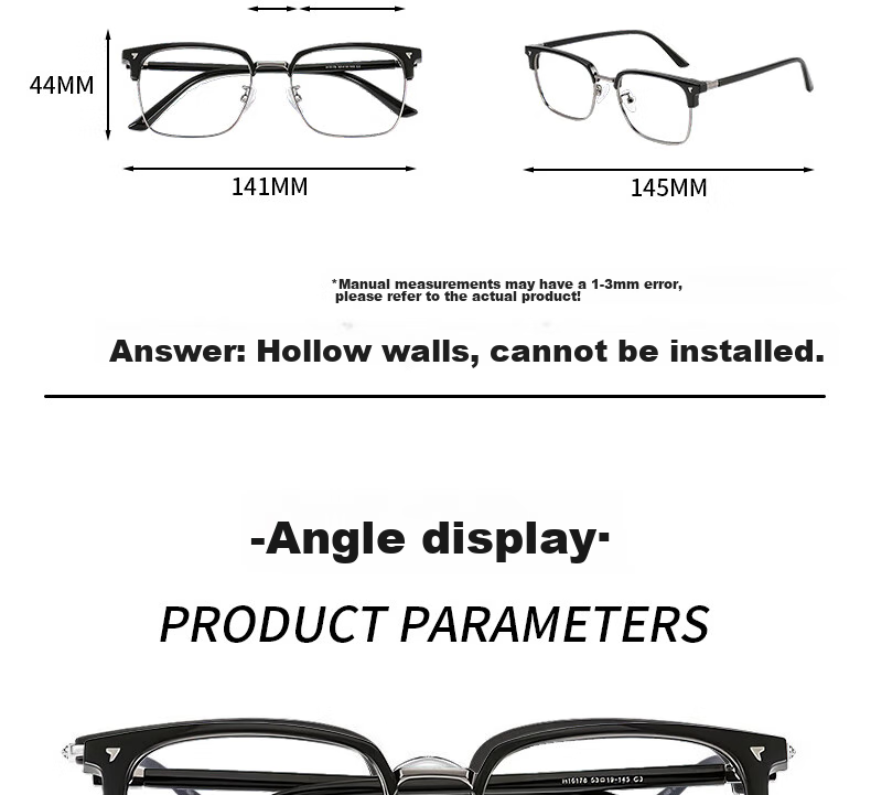 FESETE Blue Light Blocking Glasses, Father's Day Gift, Semi-Rimless Glasses, Professional Prescription Glasses for Myopia, Back-To Eyewear 14
