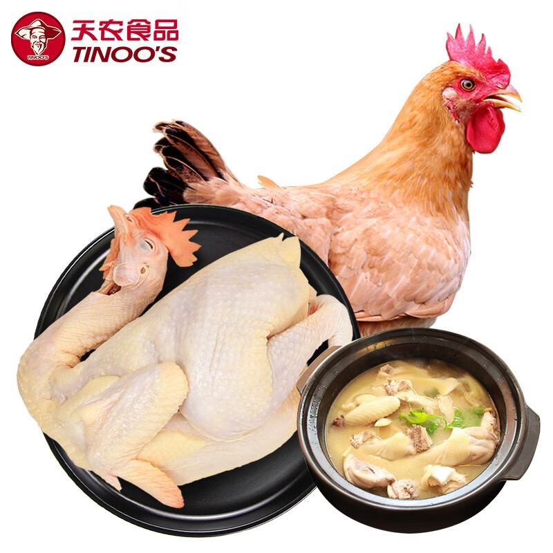 天农 供港农家土鸡净重1kg山林散养清远走地鸡整鸡 冷冻 红烧煲汤食材