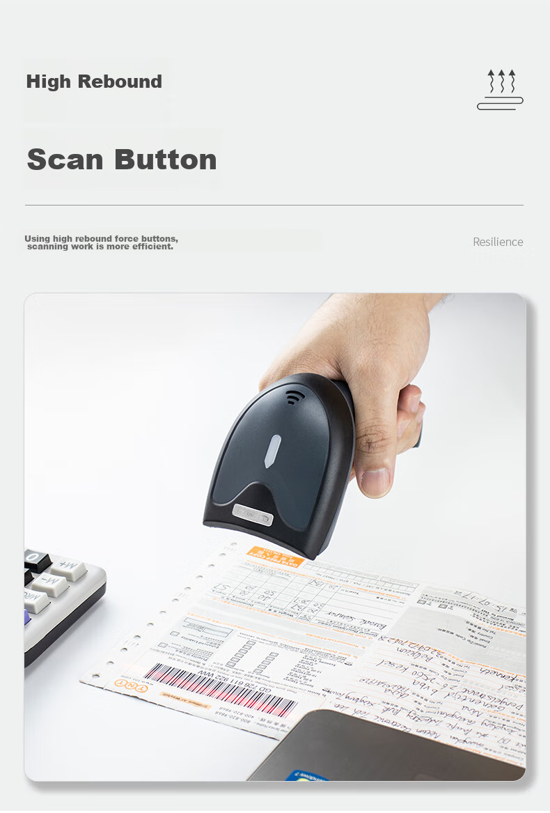 NTEUMM Wireless 1D Barcode Scanner for Warehouse, Express Delivery, Product Barcode, Screen Payment Code Scanner, Supermarket Cashier Barcode Scanner W6 7