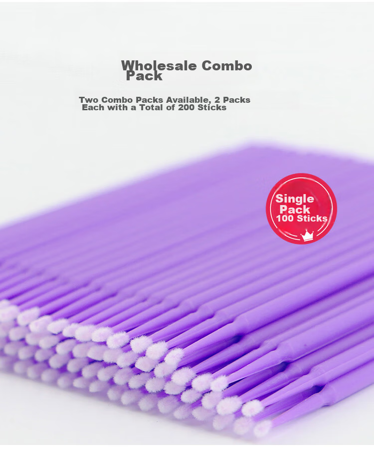 UPLUS Nano Cotton Swabs, Makeup Cotton Swabs, Thin Small Cotton Sticks, Purple, 200 Pieces, for Eye Makeup, Eye And Lip Line Detail Modificatio 8