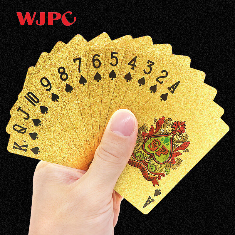 Wangjing Poker Plastic Playing Cards Luxury Gold Cool Texas Hold'em Flower-Cut Magic Cards High-Value Card Flourishing Practice Deck