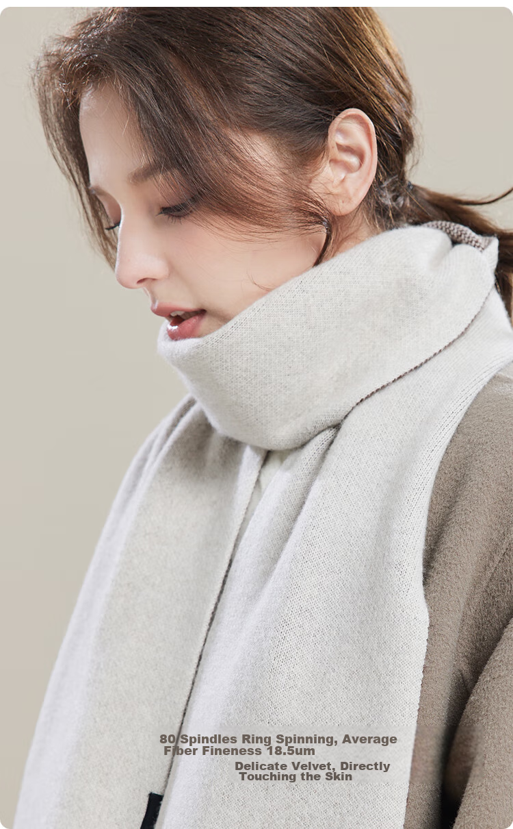 JIUMU Pure Wool Scarf for Women, Autumn And Winter Ladies' Warm Neck Warmer, Gift for Women on Mid-Autumn Festival And Birthday, Gift Box Packaging 5