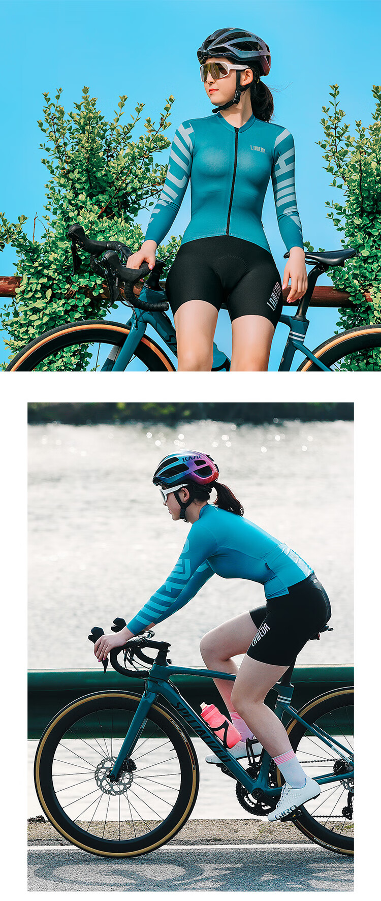 LAMEDA Women's Long Sleeve Cycling Jersey Spring Summer UV Protection Breathable Quick-Dry Mountain Road Bike Shirt Elegant Lilac Purple L 14