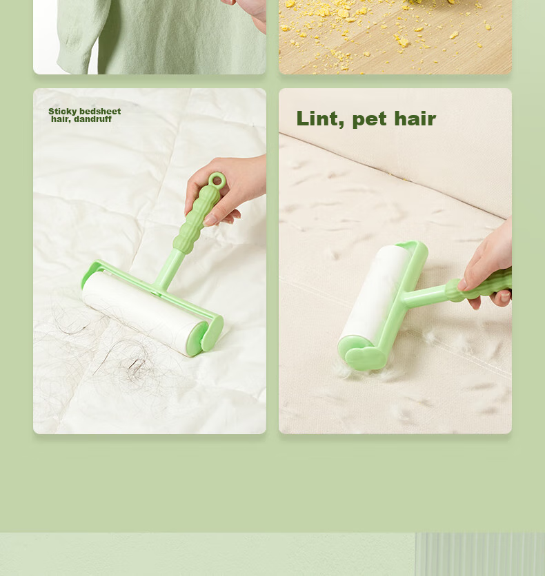 CHUSHE Lint Roller, 16cm Diameter, 7 Rolls, 420 Sheets, Clothes Lint Remover, Pet Cat Dog Carpet Cleaning Tool 8