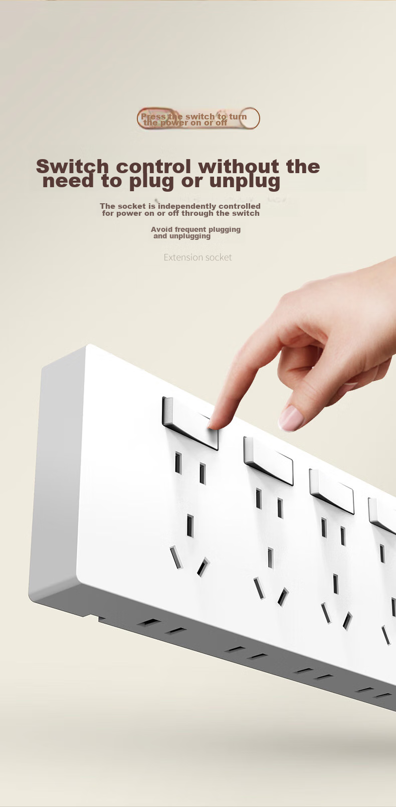 FDD Concealed Expandable Socket, 86-Type Converter, Extended Socket Panel, One Switch with Five Holes, One-To Converter, [White-35 Holes] Left Expansion + Independent Switch 5