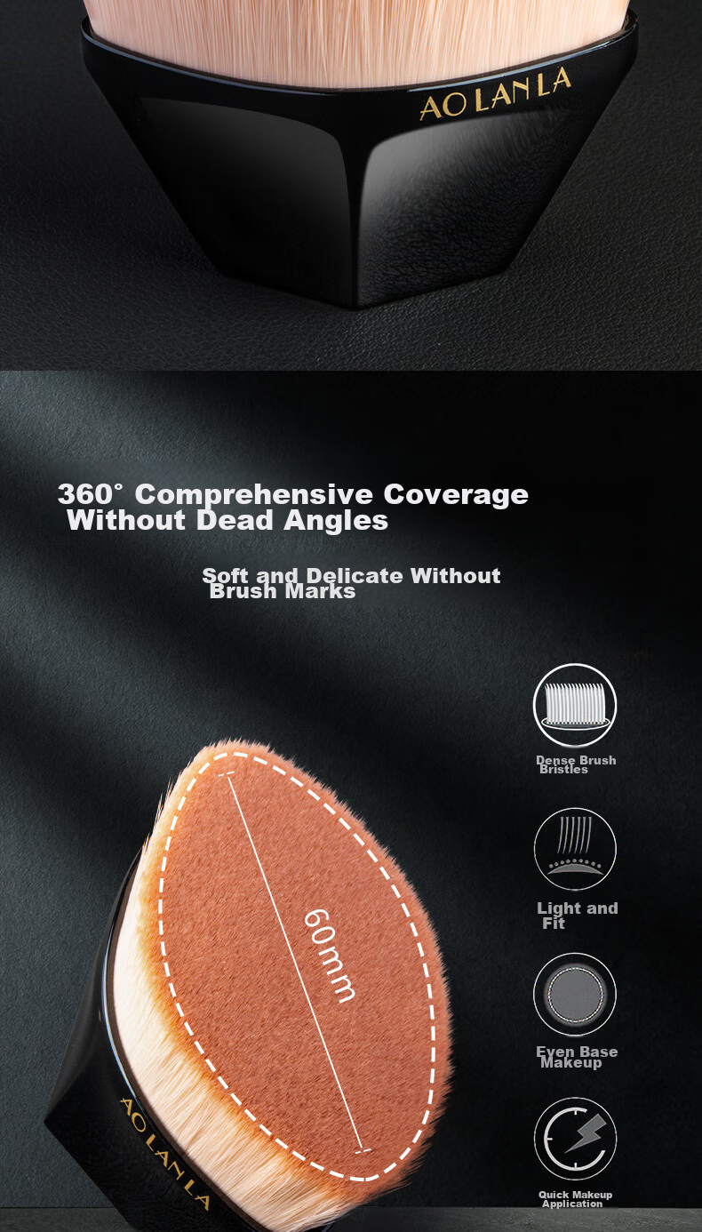 AOLANLA Portable Powder Brush No. 124, Loose Powder Blush Setting Brush, Soft And Skin-Friendly, Multifunctional Makeup Brush, Single Piece with Brush Case 4