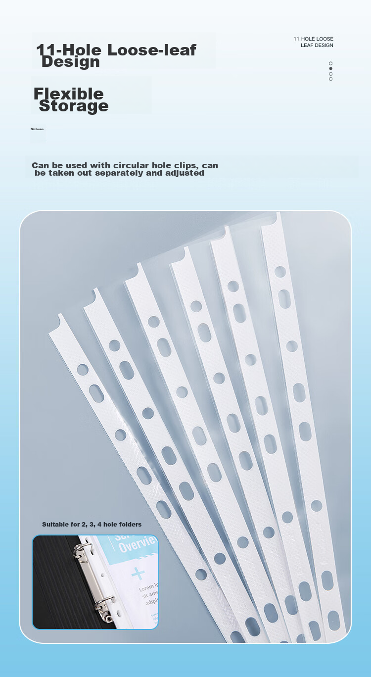 COMIX 11-Hole Document Folder, Anti-Glare File Protector, Refill Pockets, Pack of 20, White, Office Supplies EH303A/EA9020 5