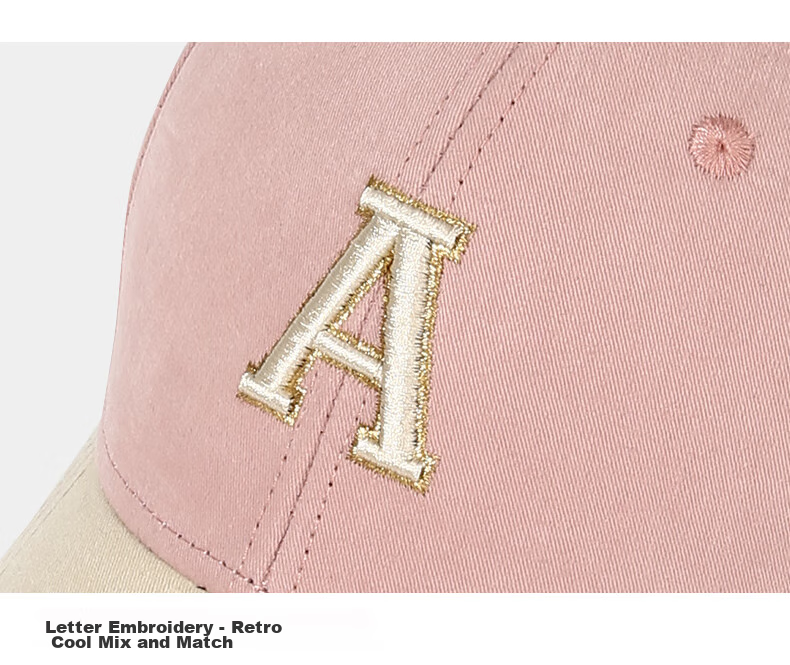CACUSS Women's Embroidered Baseball Cap Spring Duckbill Hat Luxury Pure Cotton Hard Top Face-Slimming Sun Hat Peony Pink 12