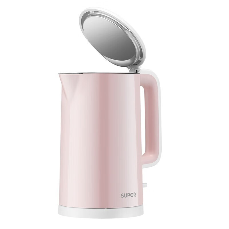 Supor Electric Kettle, Household 304 Stainless Steel Kettle, Double-Layer Insulation, Anti-Scalding, Seamless Integrated Inner Pot, SW-15S02A Electric Kettle Home Appliances