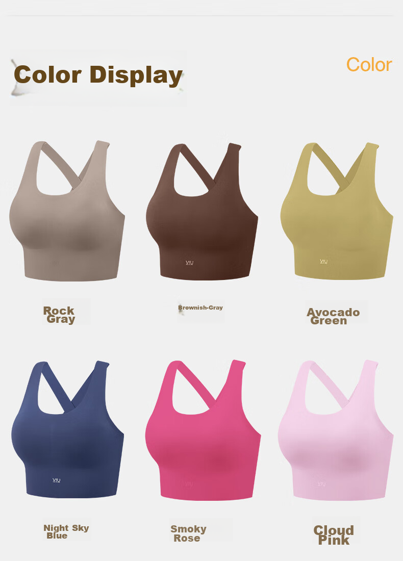 VFU Sports Bra, Comfortable Shock-Absorbing And Anti-Sagging Yoga Wear, Workout Underwear, Pilates Bra, Night Sky Blue, Size M 23