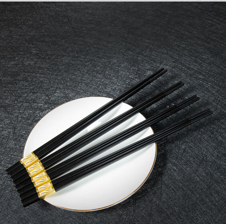 Temeiju Alloy Chopsticks for High-End Restaurants And Hotels, Extended Household Chopsticks, Heat-Resistant, Sterilizable, Unpainted And Unwaxed Tableware, 27cm 2
