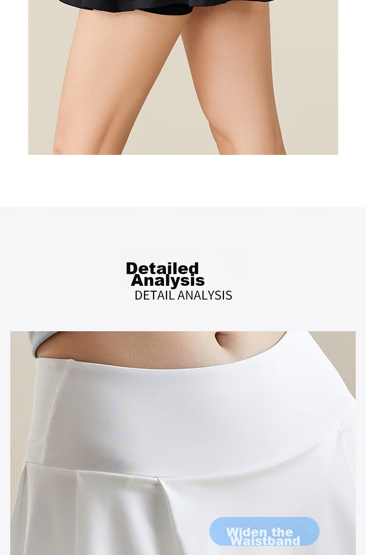Fandimu Sports Skort for Women, Breathable, Anti-Exposure, with Lining, Fake Two-Piece Design, for Outdoor Badminton, Tennis, Running, And Half Skirt 15