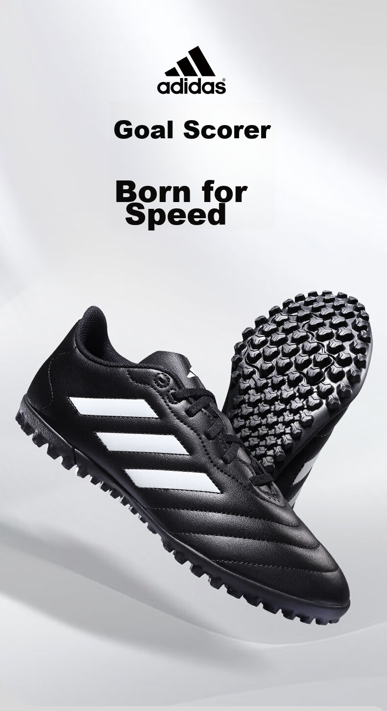 Adidas Soccer Shoes, TF Sports Non-Slip Training Artificial Grass Shoes HP3063, Black, Size 44 [Runs Small] 7