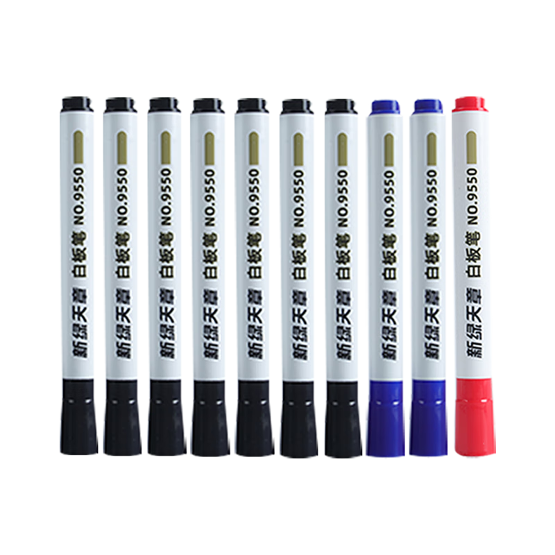 TANGO Office Meeting Erasable Whiteboard Markers Set of 10 (7 Black, 2 Red, 1 Blue) Durable Office Stationery for Teachers' Training And Teaching 9521