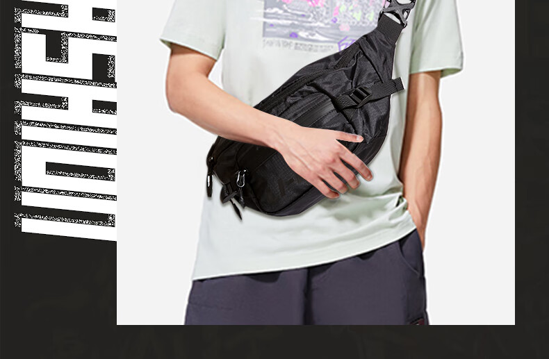 LI-NING Crossbody Bag Unisex Travel Shoulder Waist Bag Sports Cycling Running Fitness Large Capacity Canvas Bag for Phone 8