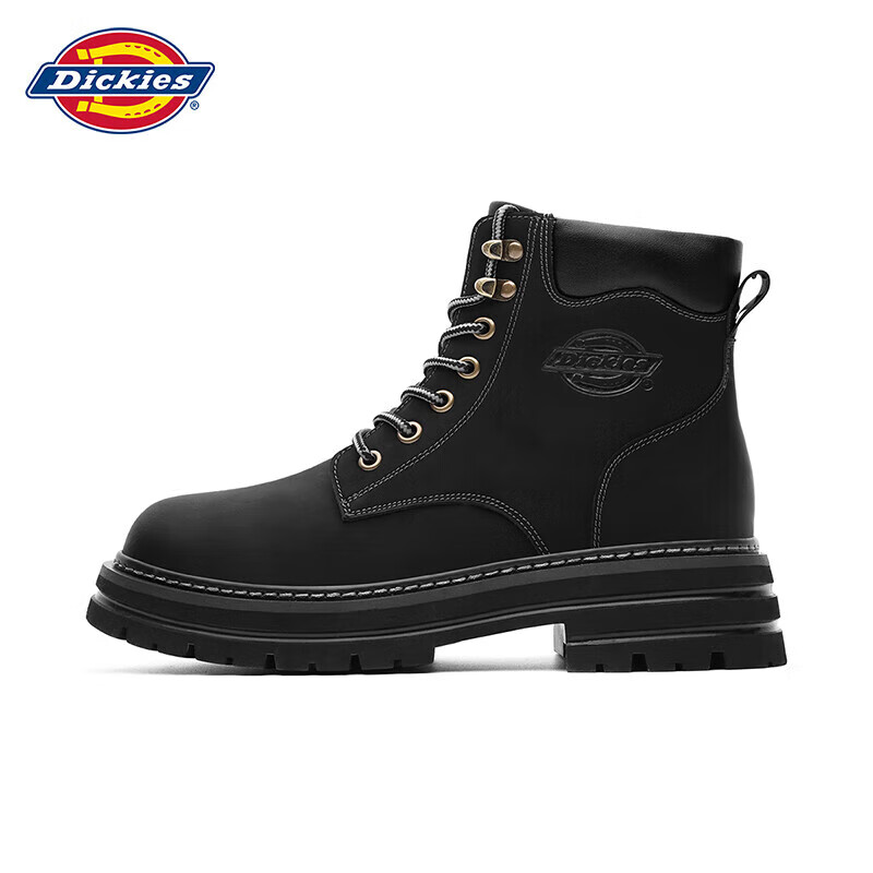 Dickies Men's High-Top Martin Boots, Fashionable Versatile Comfortable Breathable Work Boots, Black, Size 40