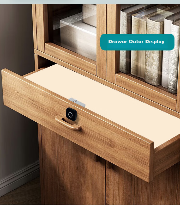 GSON Drawer Lock, No Drilling Required, Semiconductor Fingerprint Lithium Battery Drawer Lock, USB Rechargeable, for Student Dormitory 7