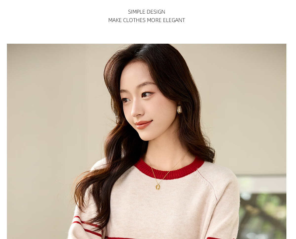 PinCai Women's Classic Striped Colorblock Sweater Early Spring Crew Neck Knitwear P144Z9024 20
