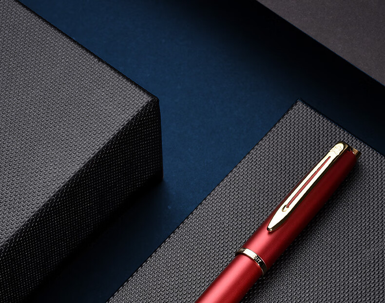 MONTAGUT [Best-Selling Product] Fountain Pen for Men And Women, High-End Business Adult Writing Practice Pen with Ink Set Gift, Ruizhi Series Pearl Red 0.5mm 5