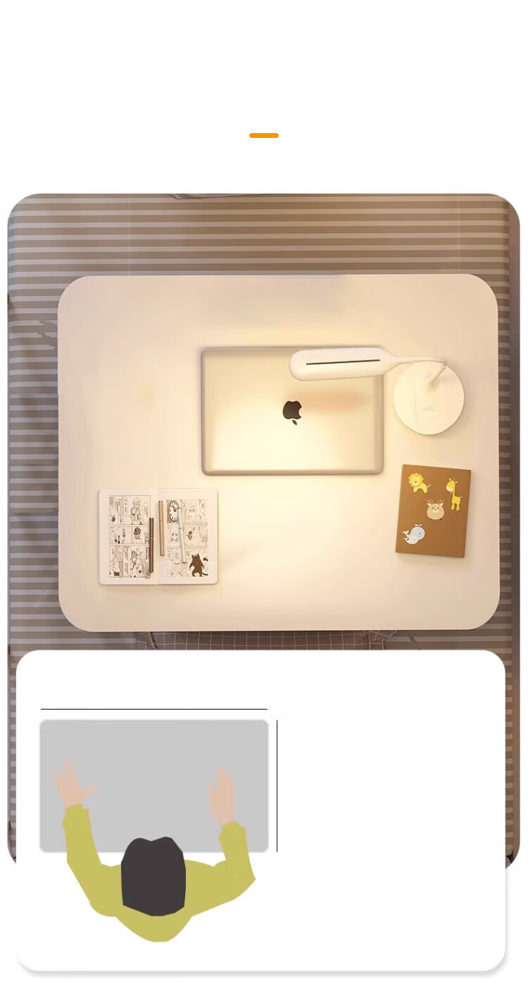 XINGKAI Bedside Small Table, Bed Laptop Desk, Foldable Bed Desk, Study Table BGZ692 Flat White 60*40 5