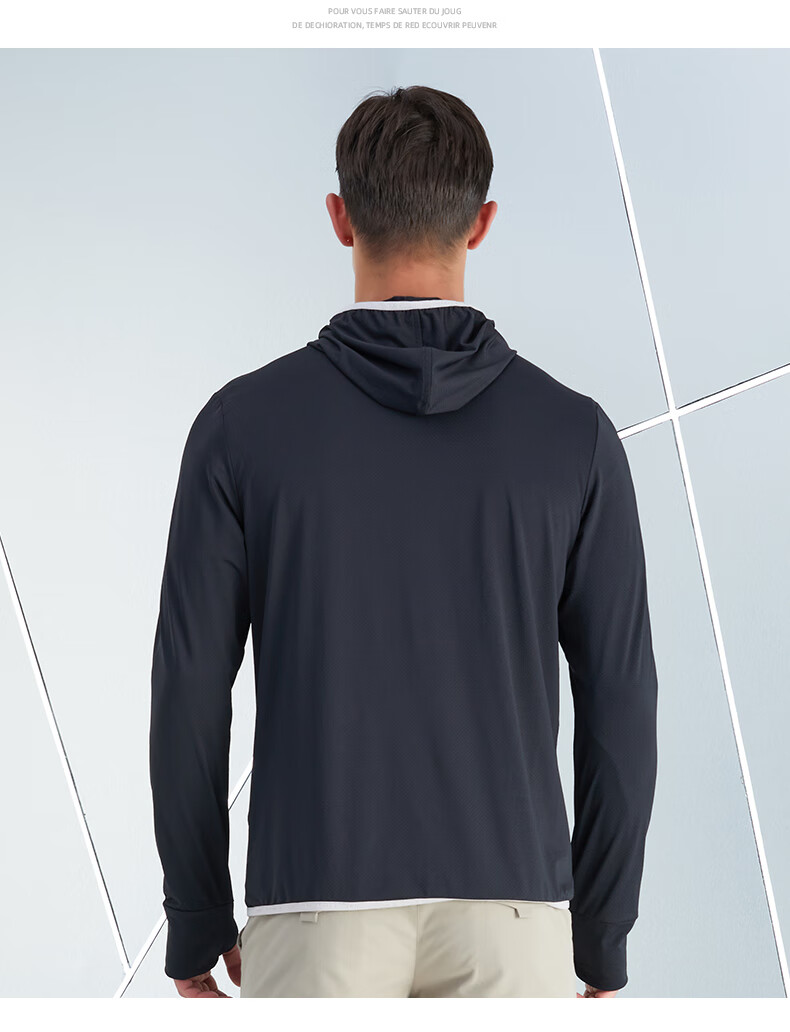 TECTOP Sun Protection Jacket for Men, Lightweight And Breathable Outdoor Skin Coat, Men's Gray-Blue Color, Size 3XL 27
