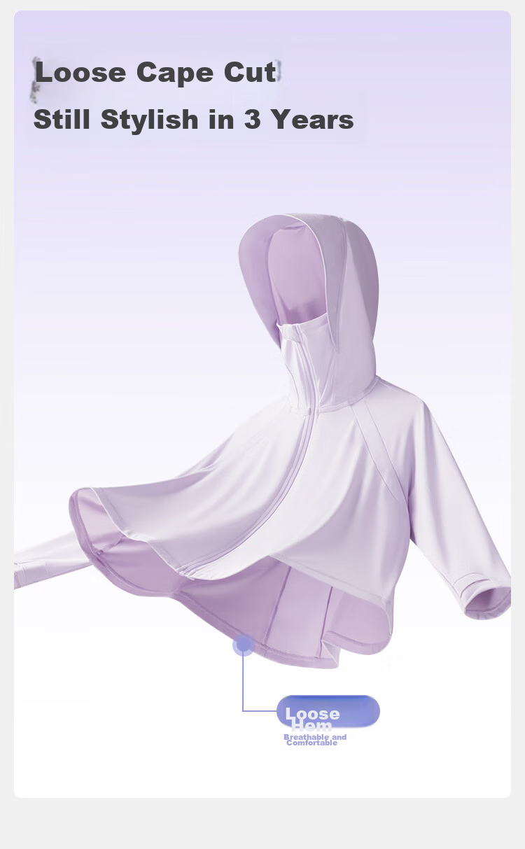 JD Original [Cool And Breathable] Children's Sun Protection Clothing, Sunscreen Jacket, Ice Silk Cool And Breathable Quick-Dry, Purple, 110/56 11