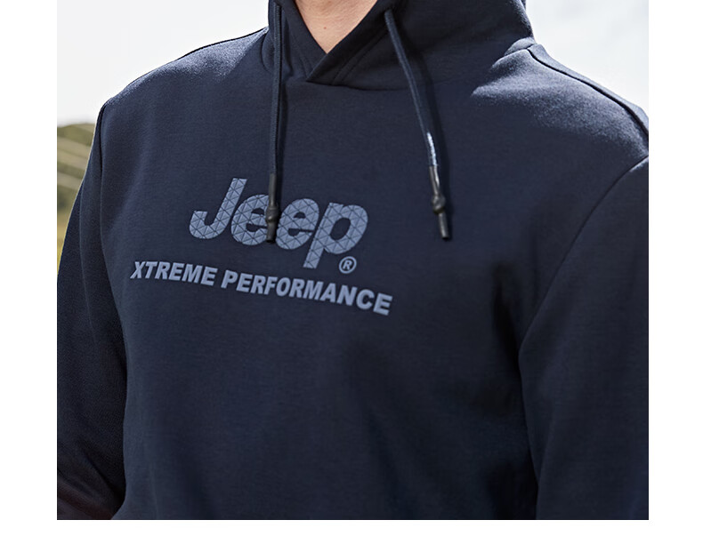 Jeep Men's Outdoor Fleece-Lined Hooded Sweatshirt Thickened Long Sleeve Pullover Sports Casual Top 9