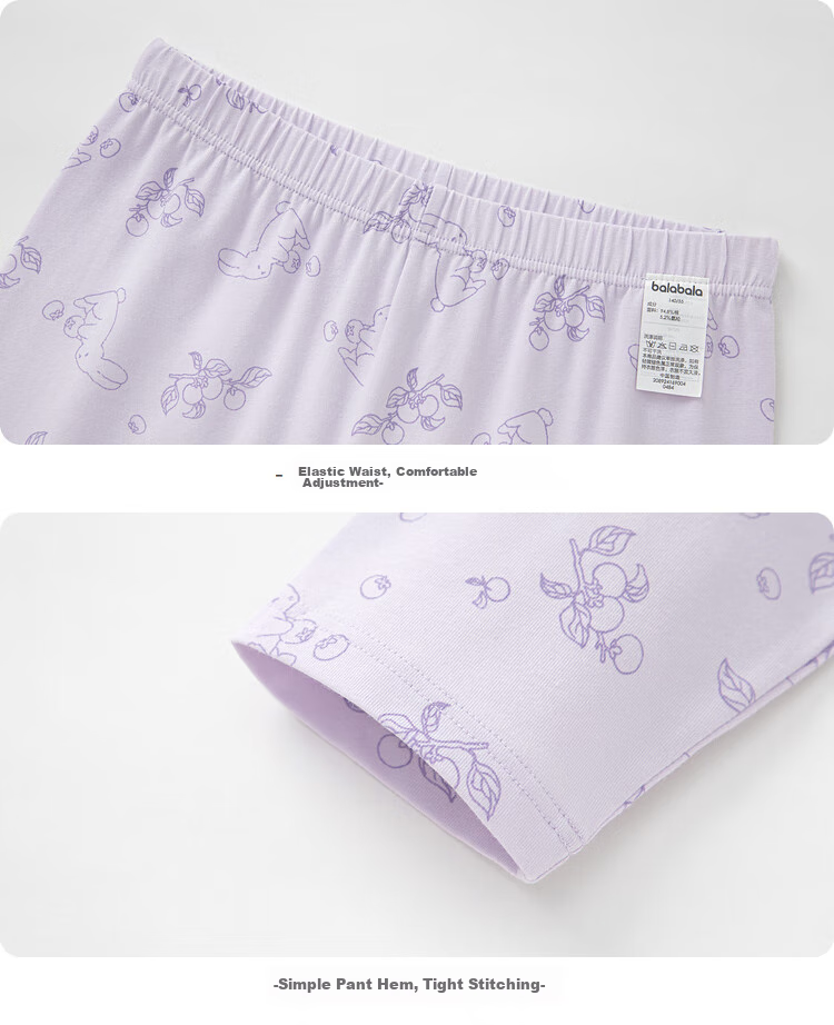 BALABALA Girls' Underwear Set, Cotton Autumn Children's Base Layer, Baby Thermal Underwear, Autumn Top And Pants, Pajamas, 208924169004 19
