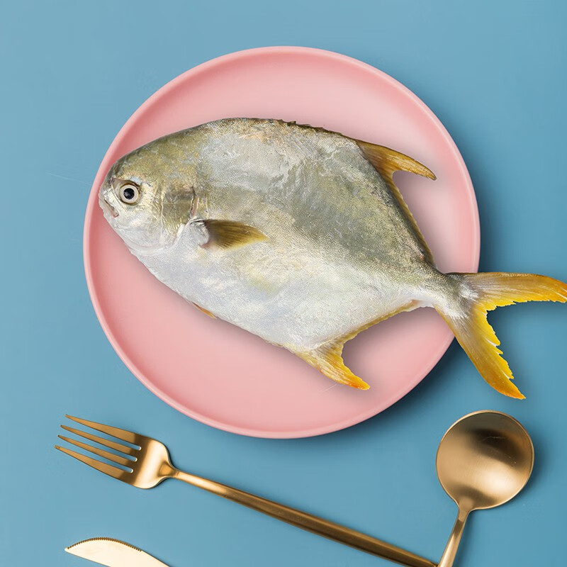 翔泰冷冻二去金鲳鱼礼盒2斤2条净重免处理生鲜鱼类海鲜水产