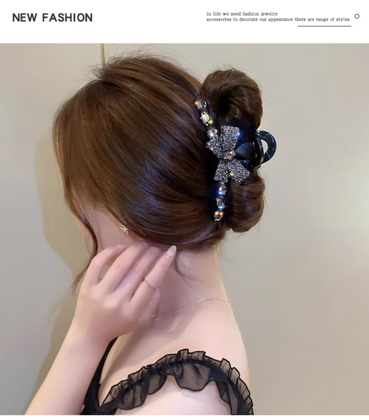 YeFeiLi Korean Style Bowknot Hair Clip Shark Clip for Women High-End Hair Accessories New Bun Hair Ornament 7
