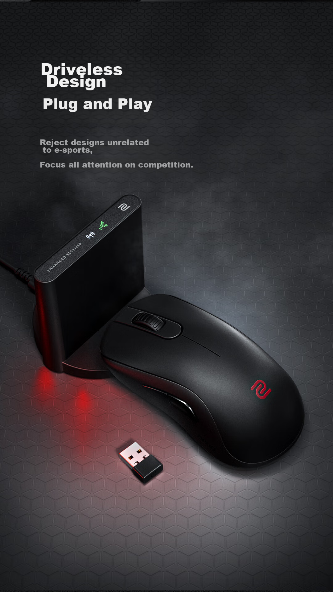 ZOWIE GEAR S2-DW Wireless Mouse Gaming Mouse Short-Throw Design for CS2, PUBG, Valorant Esports Mouse Rechargeable 13