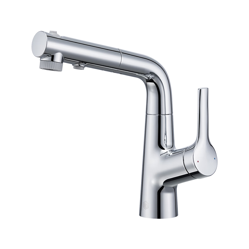 JD Original Bathroom Sink Lift-And Faucet, 3-Function Hot And Cold Dual Control, Washbasin, Face Basin, Silver Color