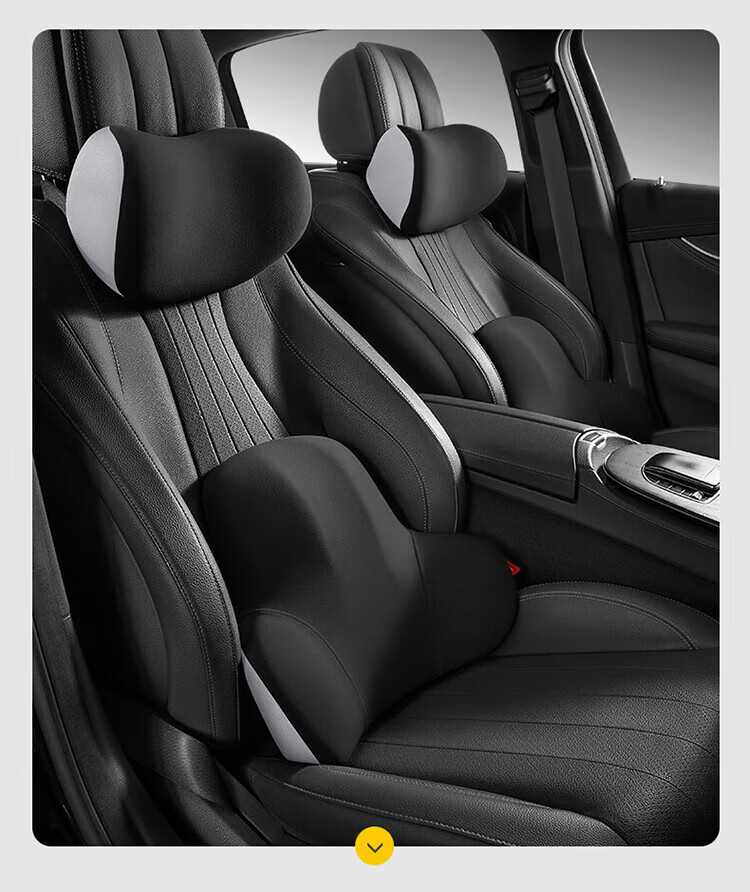 Buleishen Car Headrest, Neck Support Pillow, Lumbar Support Cushion, Automotive Accessory, Black, Suitable for Xiaomi SU7 18