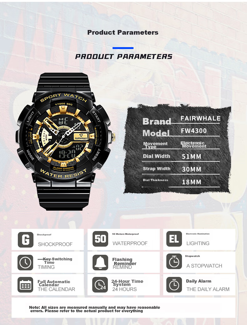 MARK FAIRWHALE Watch for Men, Women, Children And Students, Electronic Waterproof Sports Outdoor Watch, Holiday And Birthday Gift, Model 4340 10