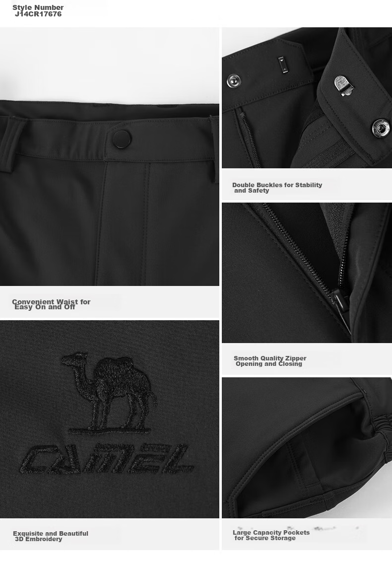 CAMEL Casual Pants for Men, Cargo Pants, Outdoor Water-Repellent, Loose-Fit Wide-Leg Straight-Waist Woven New Sports Trousers 36