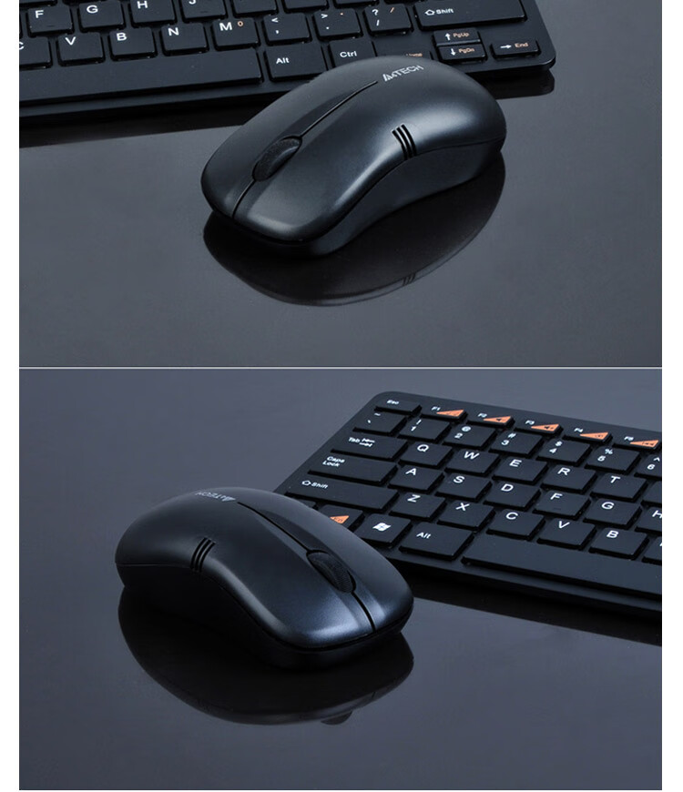 A4TECH WG-100, Medium-Sized, Symmetrical Wireless Mouse, Office Mouse Peripheral Computer Mouse, Wireless Mouse for Laptops, Universal, Black, Wireless 6